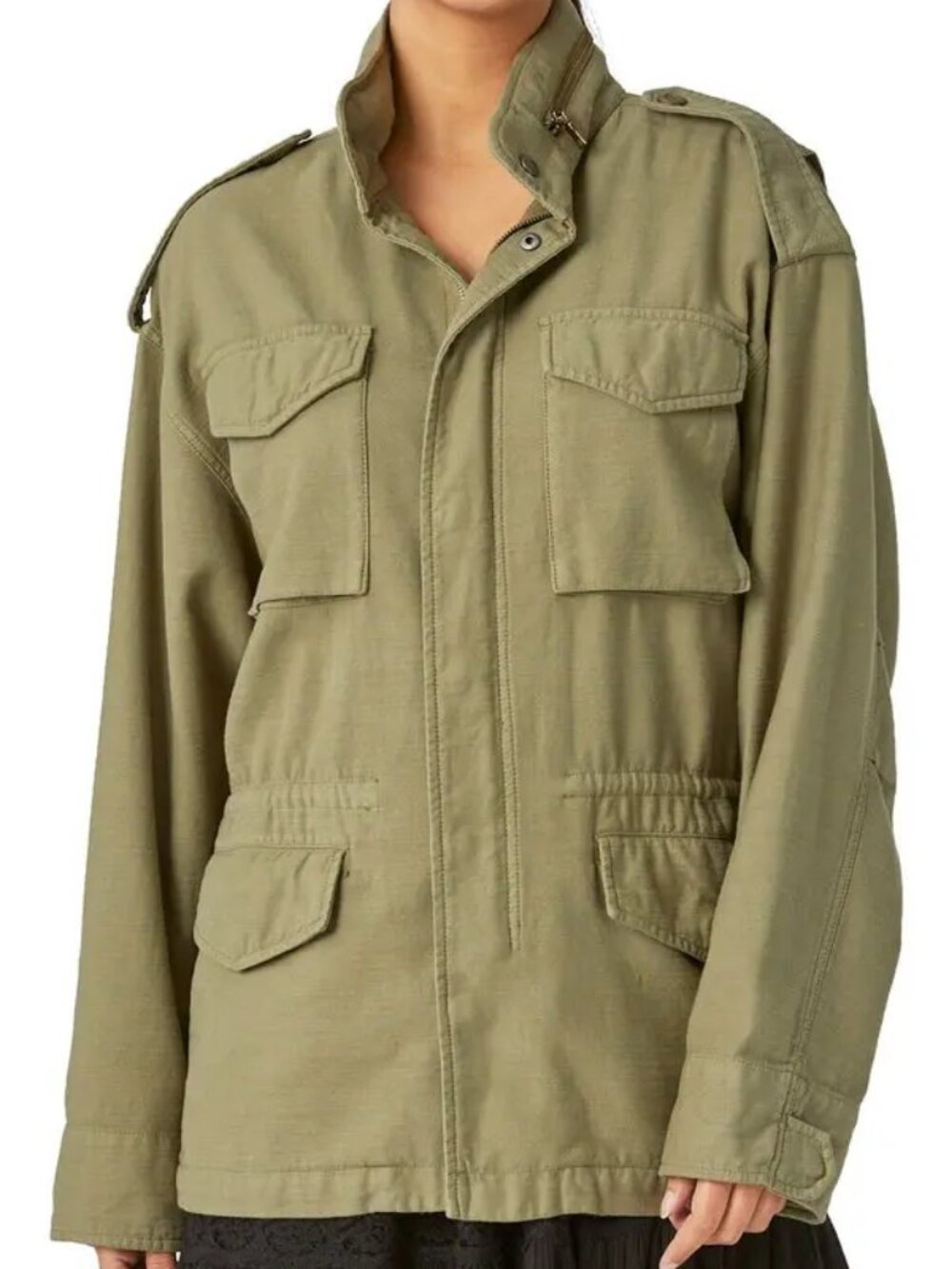 Lucky Brand Olive Green Four Pocket Military Jacket, size M